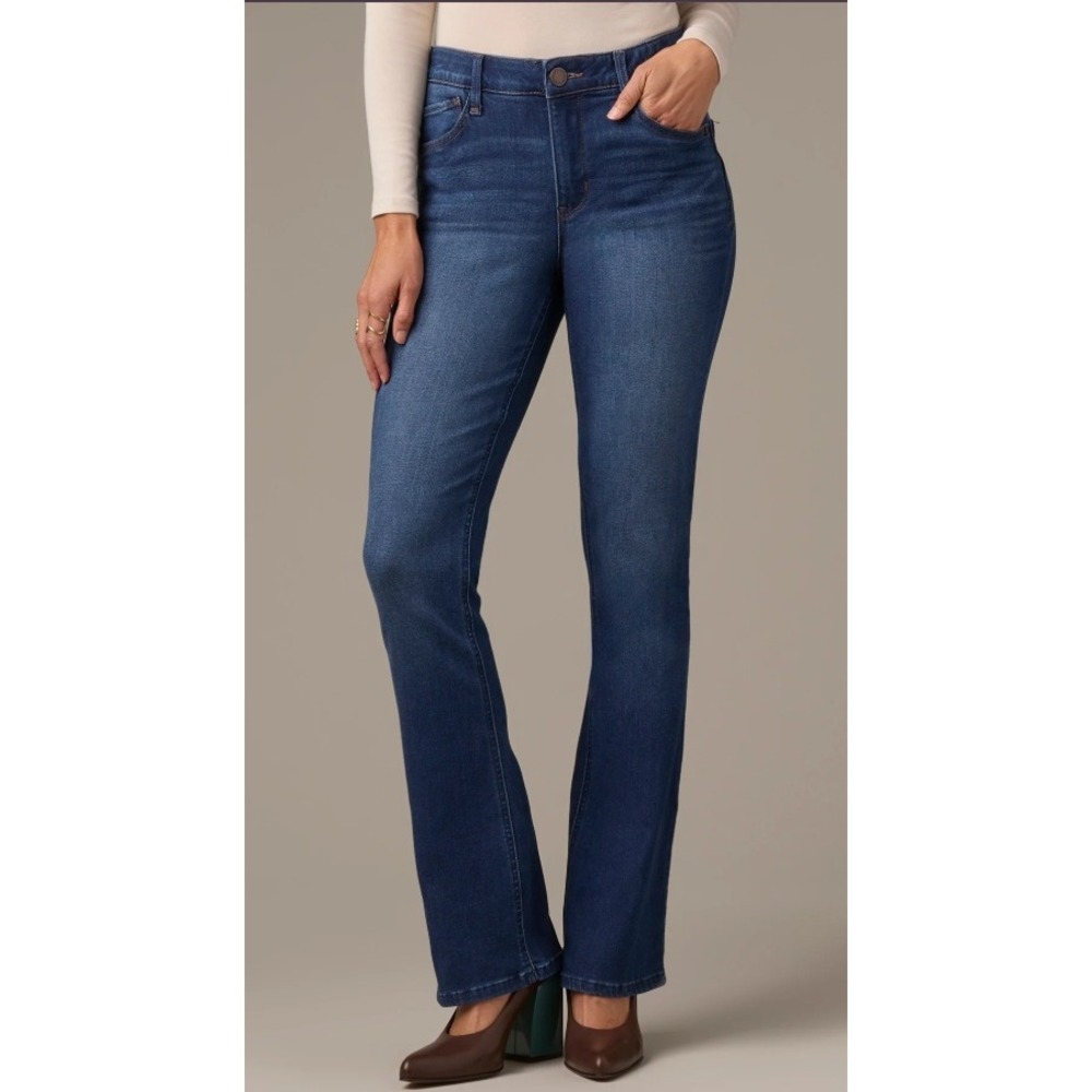 WIT & WISDOM Brittany High Rise Baby Boot Jean Dark Blue Wash Women Size 4 Denim